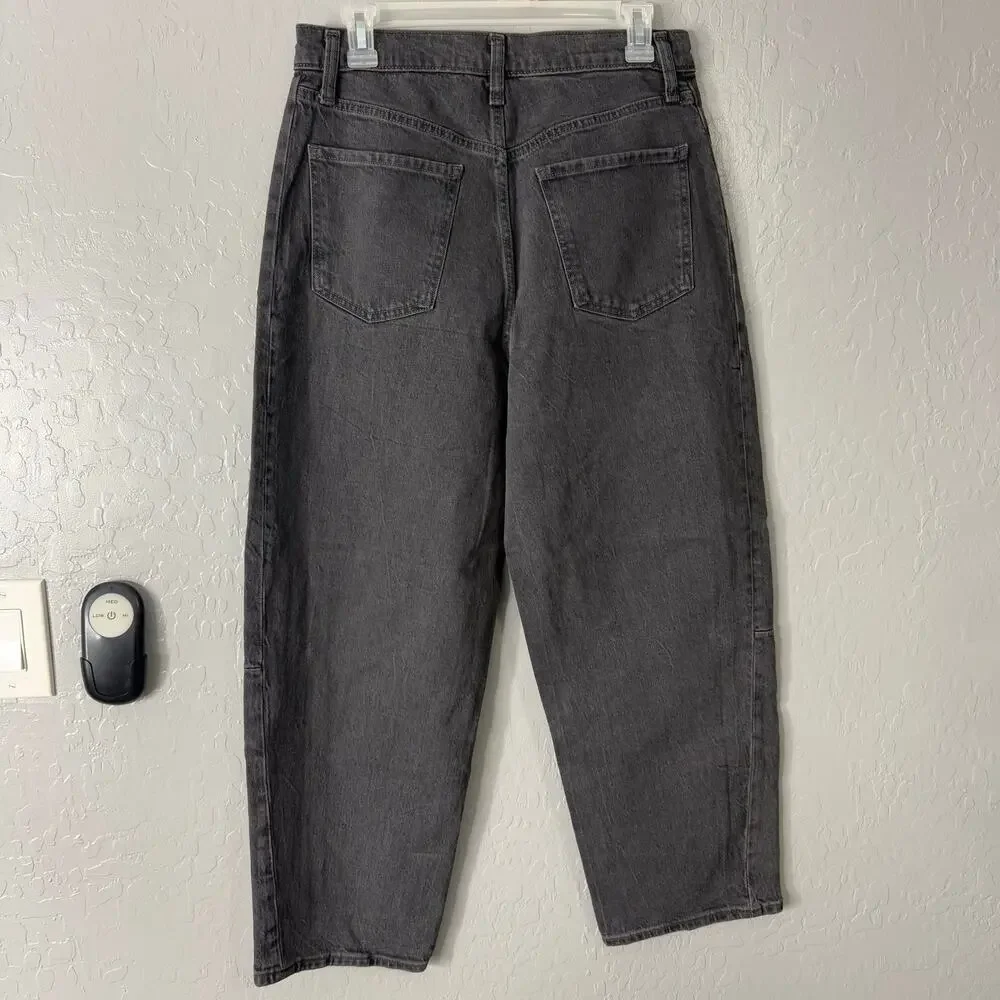 Gap Denim High Rise Barrel Ankle Jean, Black, 8, 804566 - Picture 2 of 6